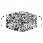 Cute Anime Girl - Funny Face Mask - Washable Reusable Custom – Printed Cloth Face Mask Cover, White, Cloth Face Mask