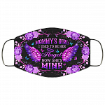 Mommy's Girl I Used To Be His Angel Now He's Mine Washable Reusable Custom - Printed Cloth Face Mask Cover, White, Cloth Face Cover