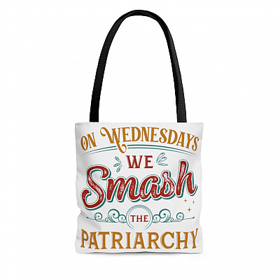On Wednesdays We Smash The Patriarchy Feminism Women Rights All Over Print Tote Bag – Shoulder Bag