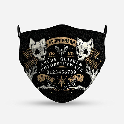 Alternative view of Spirit Board Mask - Washable Reusable Custom – Printed Cloth Face Mask Cover