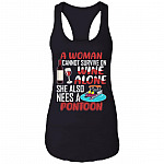 A Woman Cannot Survive On Wine Alone She Also Needs A Pontoon Cotton Tank Top Tee - Ladies Racerback Tank, Black, Ladies Racerback Tank A Woman Cannot Survive On Wine Alone She Also Needs A Pontoon Cotton Tank Top Tee - Ladies Racerback Tank, Black, Ladies Racerback Tank