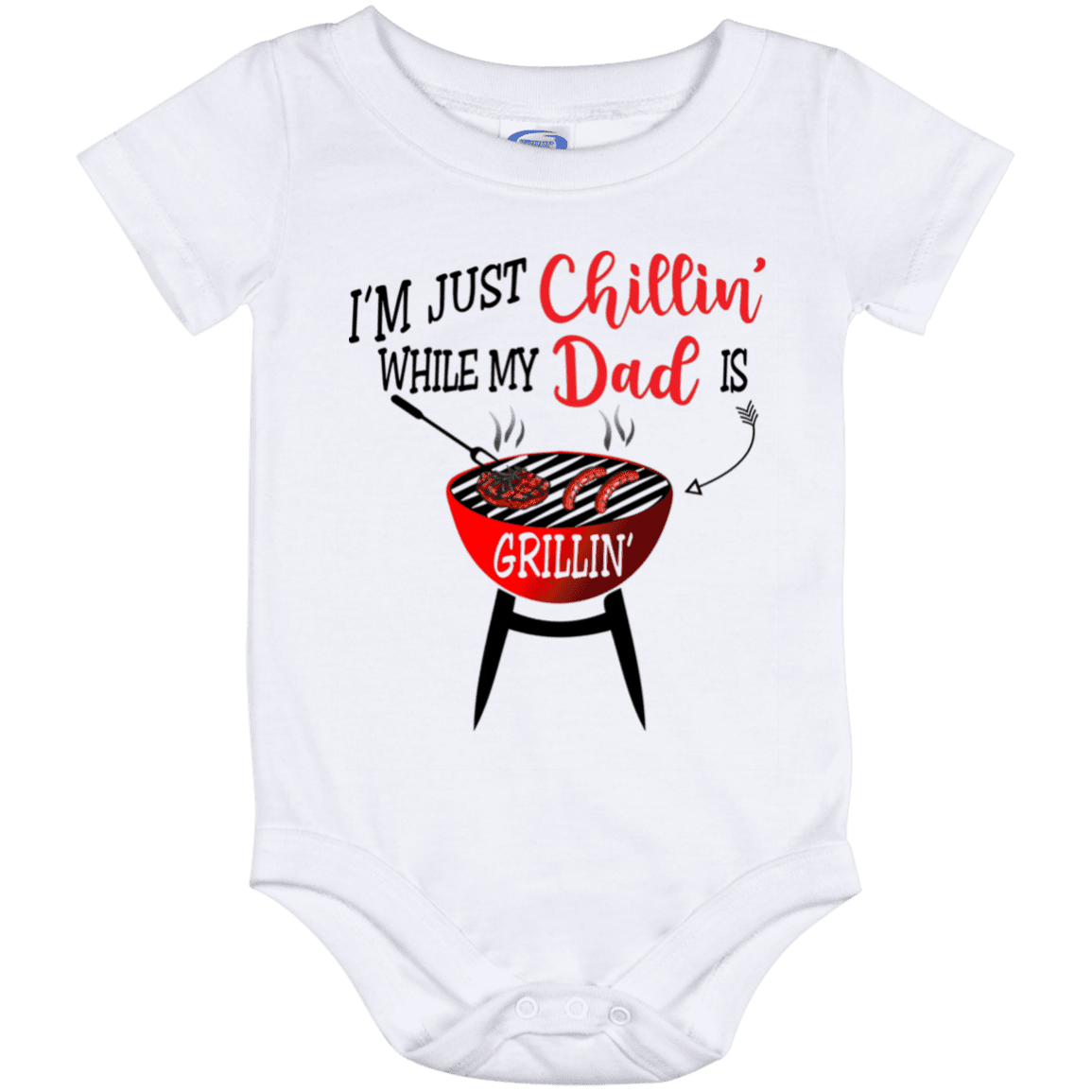 I'm Just Chillin While My Dad Is Grillin Baby Onesie - Toddler Baby Infant Bodysuit, White, Baby Onesie - 12 Month I'm Just Chillin While My Dad Is Grillin Baby Onesie - Toddler Baby Infant Bodysuit, White, Baby Onesie - 12 Month