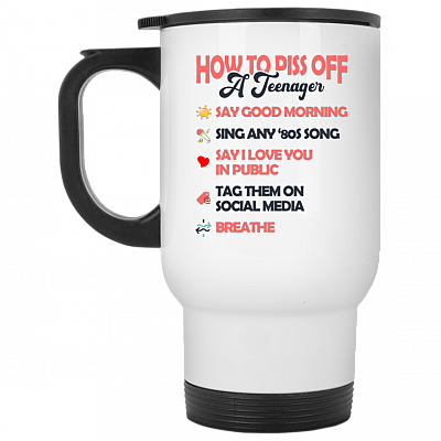 14 oz. White Travel Mug