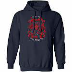 I'm Not The Hero You Wanted I'm The Monster You Needed Plain Front - Print On Back Hoodie - Sweat Shirt - Long Sleeve, Navy, Hoodie