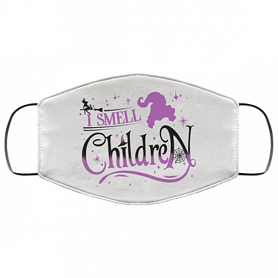 I Smell Children Hocus Pocus Washable Reusable Custom - Printed Cloth Face Mask Cover, White, Cloth Face Cover