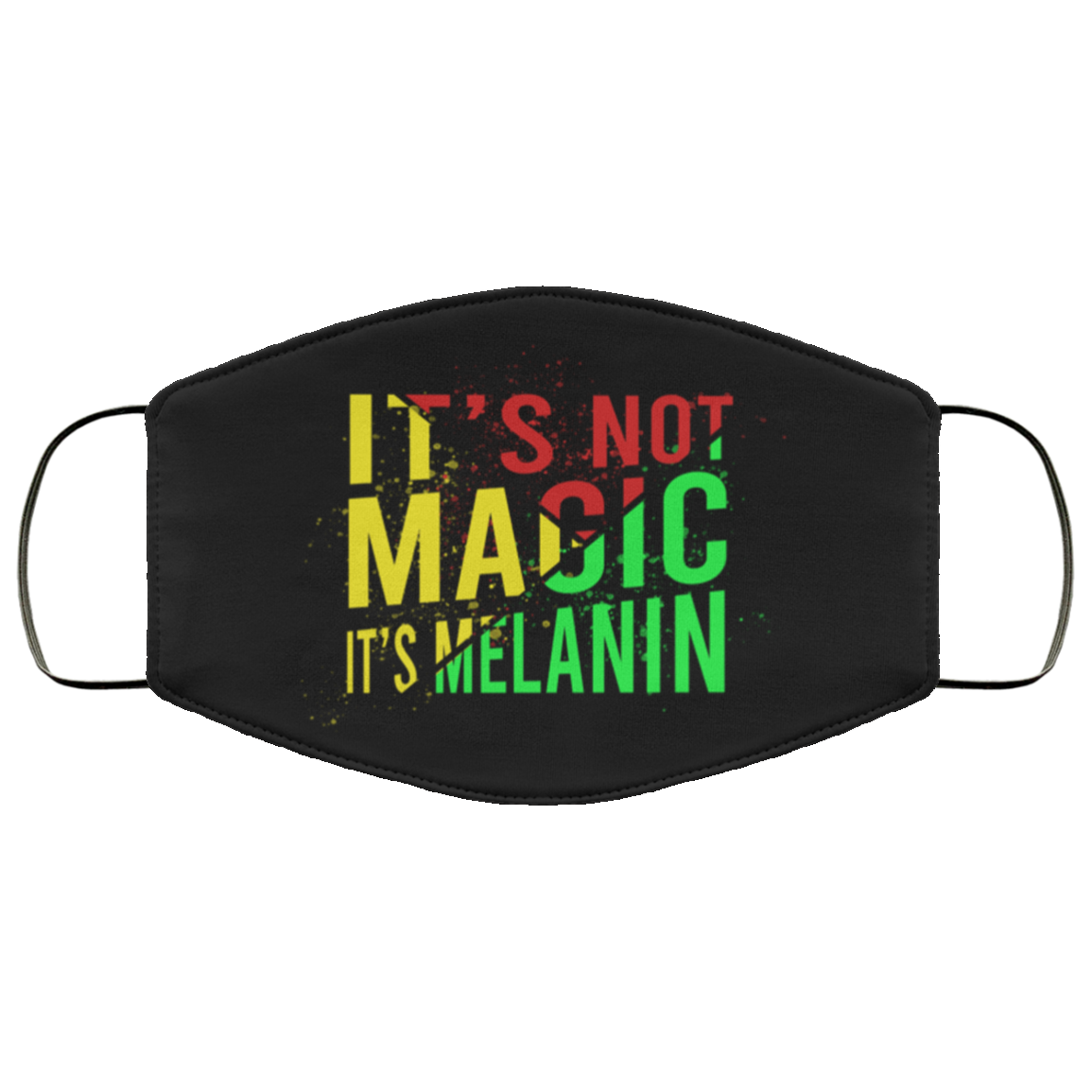 It's Not Magic It's Melanin Washable Reusable Custom – Printed Cloth Face Mask Cover, White, Cloth Face Cover