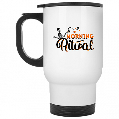 14 oz. White Travel Mug