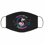 Stay Out Of My Bubble - Flamingo Face Mask, White, Cloth Face Cover