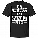 I'm The Boss at Nana's Place T-Shirt - Youth Tee - Funny Shirt For Kid, Black, Unisex T-Shirt