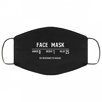 Funny Fantasy Role Playing Game RPG Gamer Washable Reusable Custom – Printed Cloth Face Mask Cover, Black, Cloth Face Cover