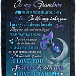 To My Grandson Wherever Your Journey In Life Make Take You Love Grandma Fleece Blanket - Premium Sherpa Blanket, White, Cozy Plush Fleece Blanket - 50x60 To My Grandson Wherever Your Journey In Life Make Take You Love Grandma Fleece Blanket - Premium Sherpa Blanket, White, Cozy Plush Fleece Blanket - 50x60
