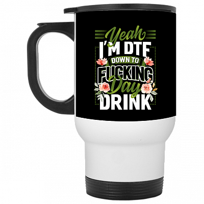 14 oz. White Travel Mug
