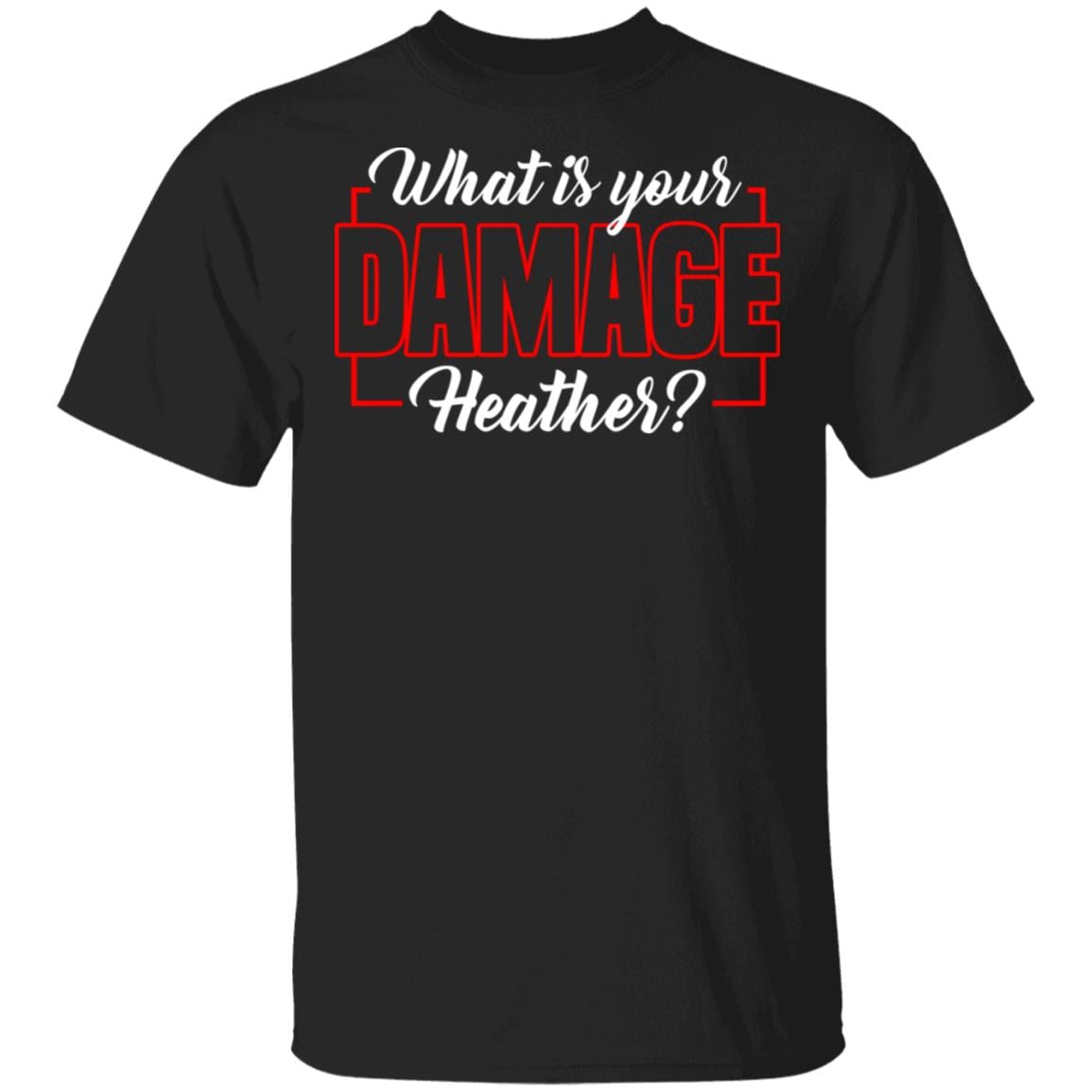 What is Your Damage Heather T-Shirt, Black, Unisex T-Shirt