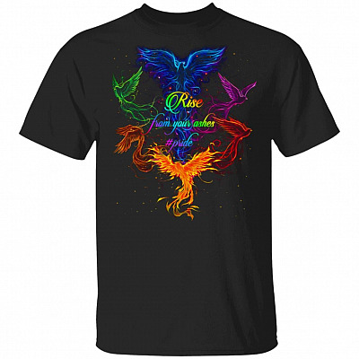 Rise From Your Ashes Pride T-Shirt - Phoenix LGBT Pride Shirt, Black, Unisex T-Shirt