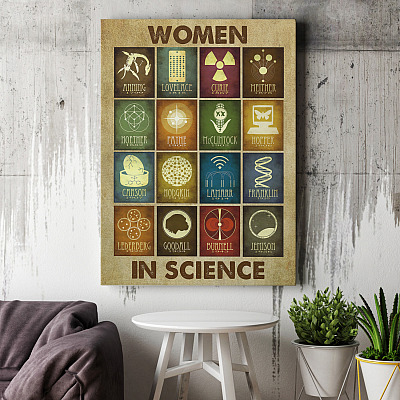 Alternative view of Women In Science Wrapped Framed Canvas Prints – Science Teacher Gift Unframed Poster