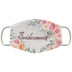 Bridemaids Wedding 2020 Distancing Quarantined Wedding Washable Reusable Custom - Printed Cloth Face Mask Cover, White, Cloth Face Mask