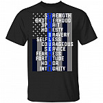 Thin Blue Line T Shirt - American Flag Police Shirt - Law Enforcement Shirts For Men - First Responder Shirt, Black, Unisex T-Shirt