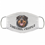 Rottweiler 2 Metres People Social Anti Distancing Washable Reusable Custom - Printed Cloth Face Mask Cover, White, Cloth Face Cover