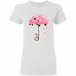 Never Give Breast Cancer Up T-Shirt - Breast Cancer Awareness Shirt, White, Ladies T-Shirt