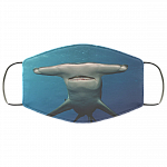 Hammerhead Shark Washable Reusable Custom - Printed Cloth Face Mask Cover, White, Cloth Face Mask