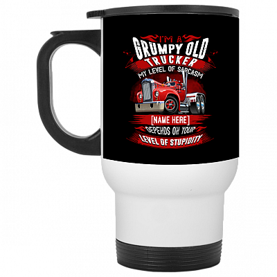 14 oz. White Travel Mug