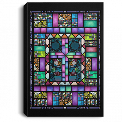 Stained Glass Window in Church Gallery Wrapped Framed Canvas Prints - Unframed Poster - Home Decor Wall Art, White, 0.75'' Framed Canvas