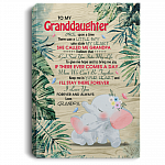 Grandpa To My Granddaughter ONCE Upon a Time THERE WAS A LITTLE Girl WHO STOLE My Heart Framed Canvas - Unframed Poster, White, 0.75'' Framed Canvas