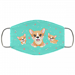 Cute Corgi Dog Mom Gifts Washable Reusable Custom – Printed Cloth Face Mask Cover, White, Cloth Face Cover