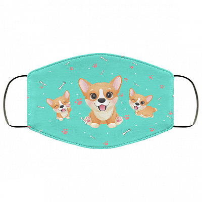 Cute Corgi Dog Mom Gifts Washable Reusable Custom – Printed Cloth Face Mask Cover, White, Cloth Face Cover