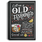 Call Me Old Fashioned Cocktail Recipe Whiskey Lover Gift Ideas Wrapped Framed Canvas Prints – Unframed Poster, White, 0.75'' Framed Canvas
