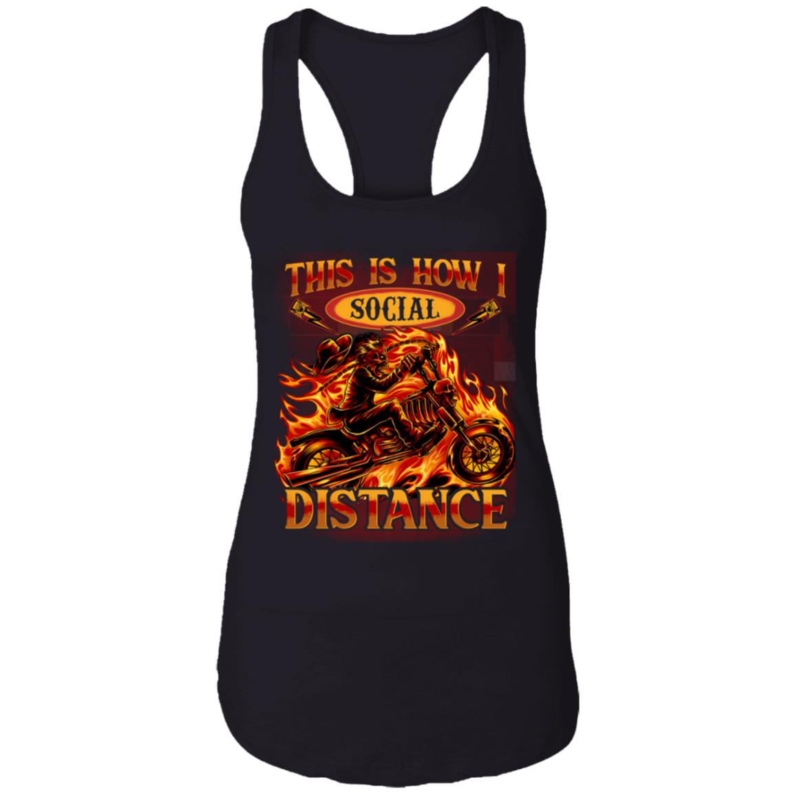 This Is How I Social Distance Print On Back Tank Top Tee - Ladies Racerback Tank - Funny Motorcycle Shirt, Black, Ladies Racerback Tank This Is How I Social Distance Print On Back Tank Top Tee - Ladies Racerback Tank - Funny Motorcycle Shirt, Black, Ladies Racerback Tank
