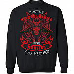 I'm Not The Hero You Wanted I'm The Monster You Needed Plain Front - Print On Back Hoodie - Sweat Shirt - Long Sleeve, Black, Sweatshirt