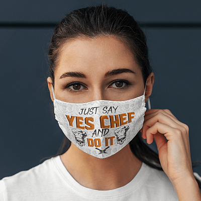 Alternative view of Just Say Yes Chef And Do It Washable Reusable Custom – Printed Cloth Face Mask Cover