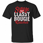 Girl Savage Classy Bougie Ratchet Funny Sassy Girl Tattoo Girl T-shirt, Black, Unisex T-Shirt