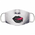 Sexy Red Bloody Lips Vampire Halloween Mask Washable Reusable Custom – Printed Cloth Face Mask Cover, White, Cloth Face Cover