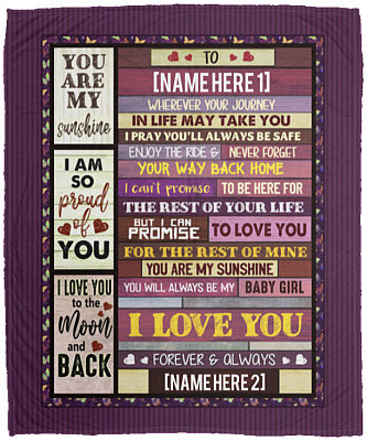 Personalized To My Daughter Wherever Your Journey In Life May Take Pray You'll Always Be Safe Mink Sherpa Blanket, White, Cozy Plush Fleece Blanket - 50x60