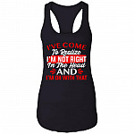 I've Come To Realize I'm Not Right In The Head And I'm Ok With That Cotton Tank Top Tee-Ladies Racerback Tank, Black, Ladies Racerback Tank I've Come To Realize I'm Not Right In The Head And I'm Ok With That Cotton Tank Top Tee-Ladies Racerback Tank, Black, Ladies Racerback Tank