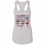 Blood Stains Are Red Black Lights Are Blue I Watch Enough Murder Shows Tank Top Tee-Ladies Racerback Tank, White, Ladies Racerback Tank