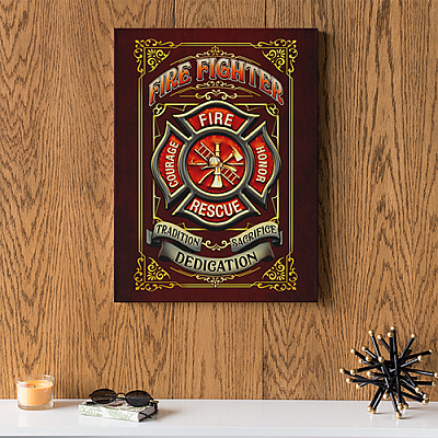 Alternative view of Fireman Tradition Dedication Sacrifice Firefighter Gift Wrapped Framed Canvas Prints - Unframed Poster