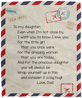 Dad To My Daughter Even When I'm Not Closed by Know I Love You Fleece Blanket - Sherpa Blanket, White, Cozy Plush Fleece Blanket - 50x60