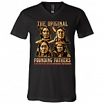 The Original Founding Fathers We Die Defending - Native American Leaders T-Shirt - V-neck, Black, V-Neck T-Shirt