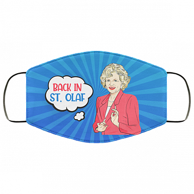 Rose Back in St. Olaf Washable Reusable Custom - Printed Cloth Face Mask Cover, White, Cloth Face Mask