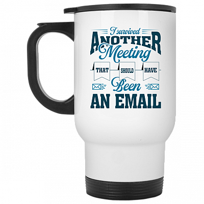 14 oz. White Travel Mug