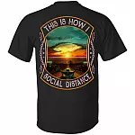 This Is How I Social Distance Motorcycle Plain Front - Print On Back T-Shirt, Black, Unisex T-Shirt