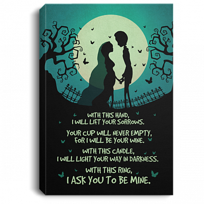Corpse Bride With This Hand Gallery Wrapped Framed Canvas Prints - Unframed Poster - Home Decor Wall Art, White, 0.75'' Framed Canvas