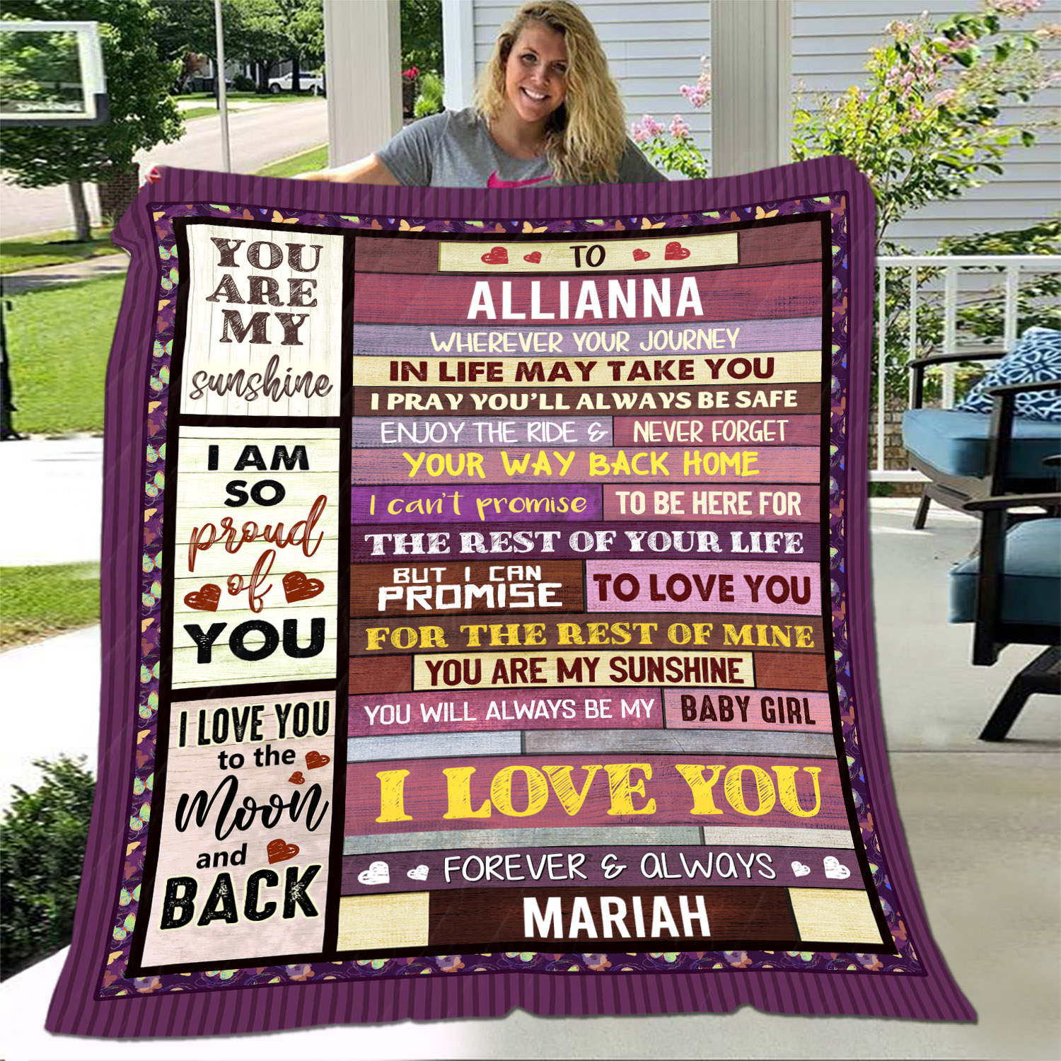 いラインアップ are You Dad, My to Daughter テキストブランケット 特別価格カスタム名前メッセージ