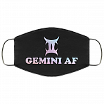 Gemini AF Gemini Horoscope Star Sign Washable Reusable Custom – Printed Cloth Face Mask Cover, White, Cloth Face Mask