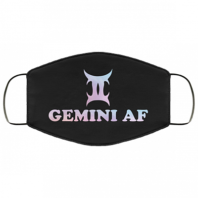 Gemini AF Gemini Horoscope Star Sign Washable Reusable Custom – Printed Cloth Face Mask Cover, White, Cloth Face Mask