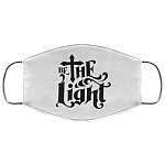 Faith Religious Christian Face Mask - Be The Light Washable Reusable Custom – Printed Cloth Face Mask Cover, White, Cloth Face Mask