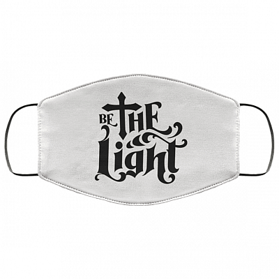 Faith Religious Christian Face Mask - Be The Light Washable Reusable Custom – Printed Cloth Face Mask Cover, White, Cloth Face Mask